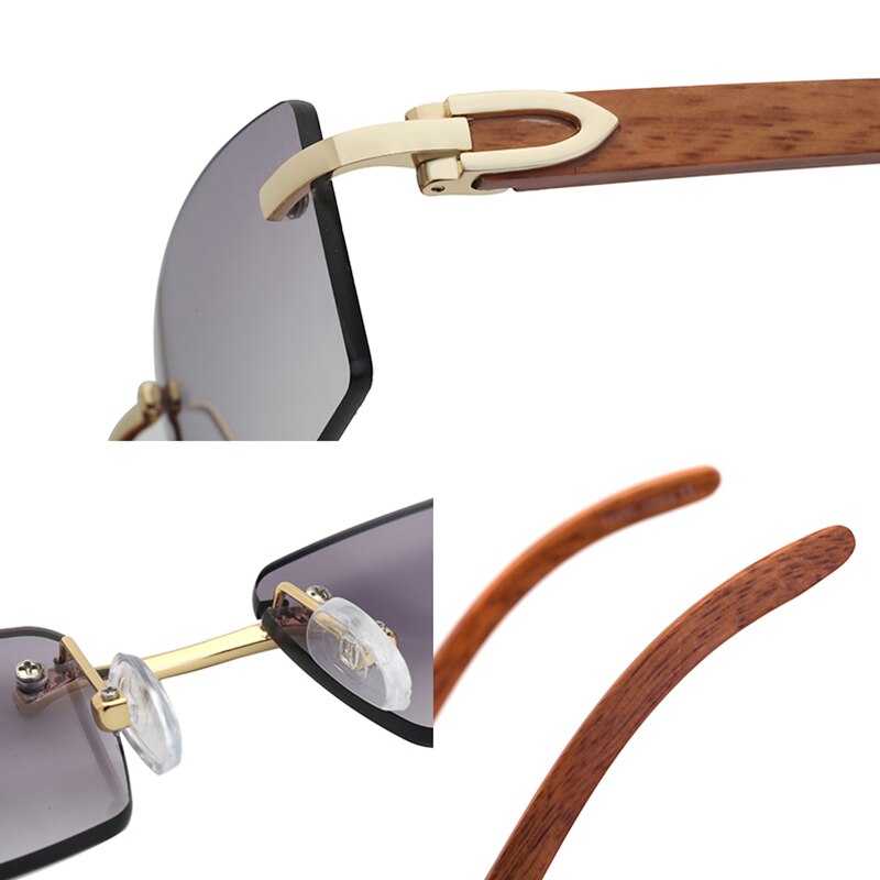 Óculos Masculino Luxuoso Armação de Madeira Natural - Proteção UV400